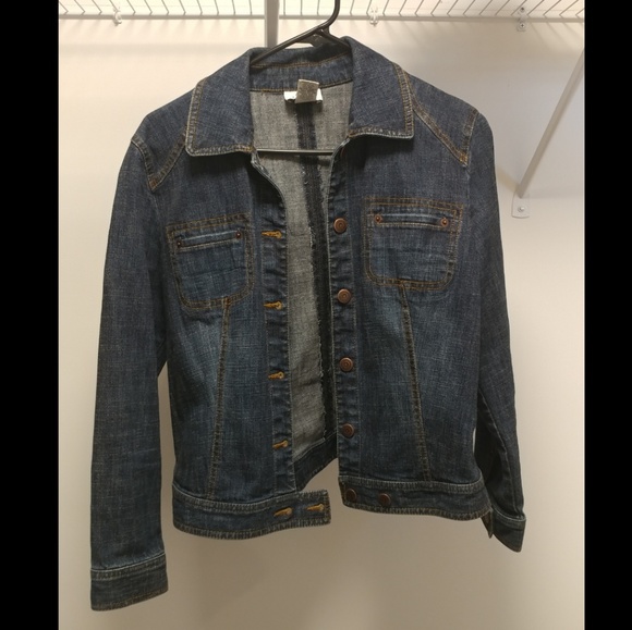 petite dark denim jacket
